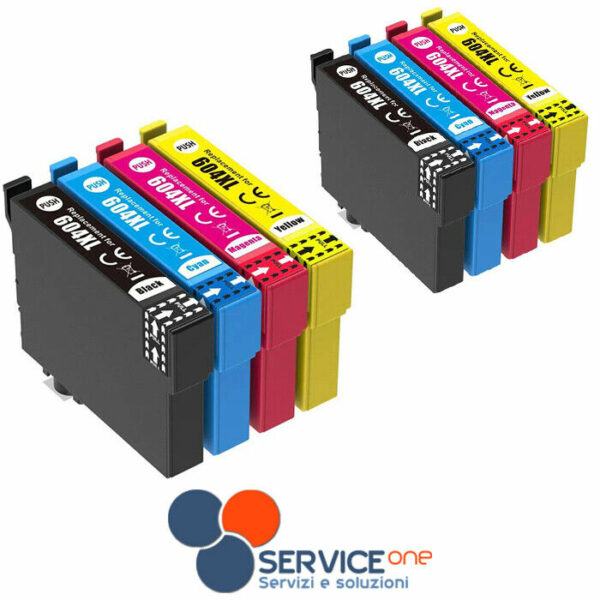 2 Kit Completi Cartucce Compatibili T604XL per Epson XP-2200 2205 3200 WF-2910DWF 2950 604XL